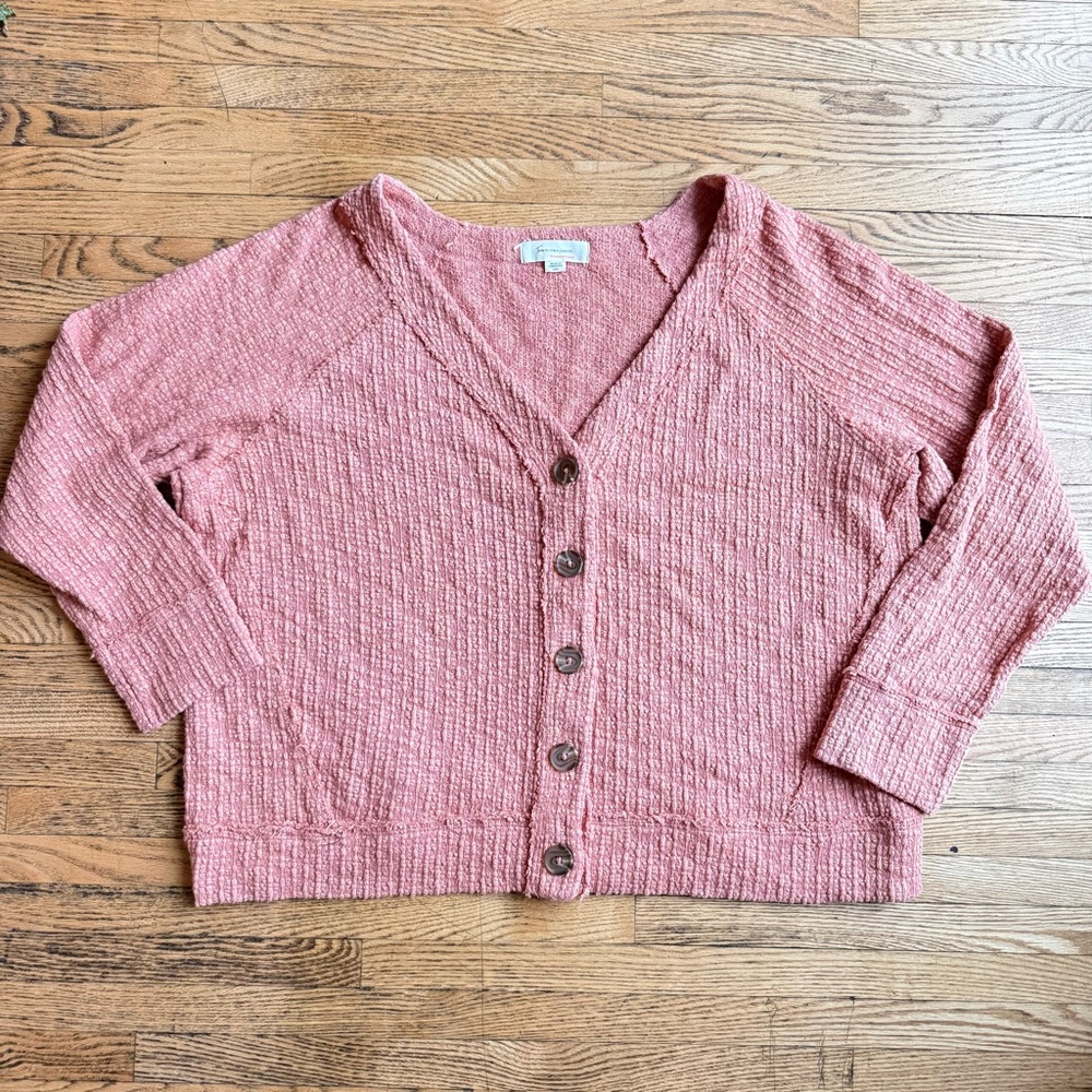 Two by Vince Camuto Cardigan Womens XXL Buttons Coral Sweater Grandpacore Preppy